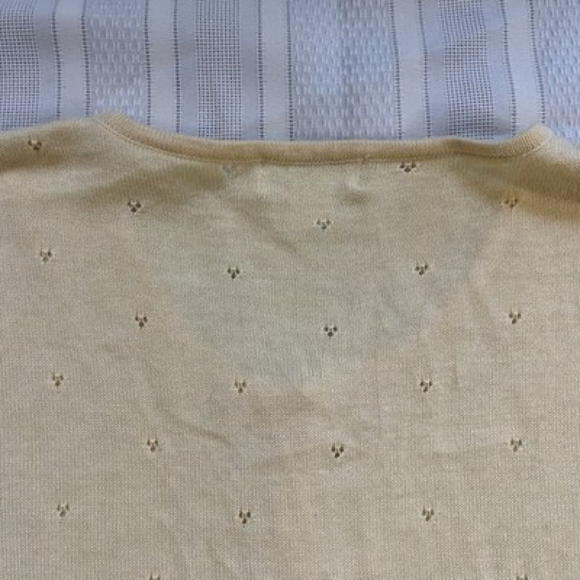 Croft & Barrow Cottagecore Ruffle Cardigan Large Soft Yellow Boho Cozy Knit - Picture 10 of 11